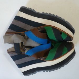 PRADA striped platform sandals size 40